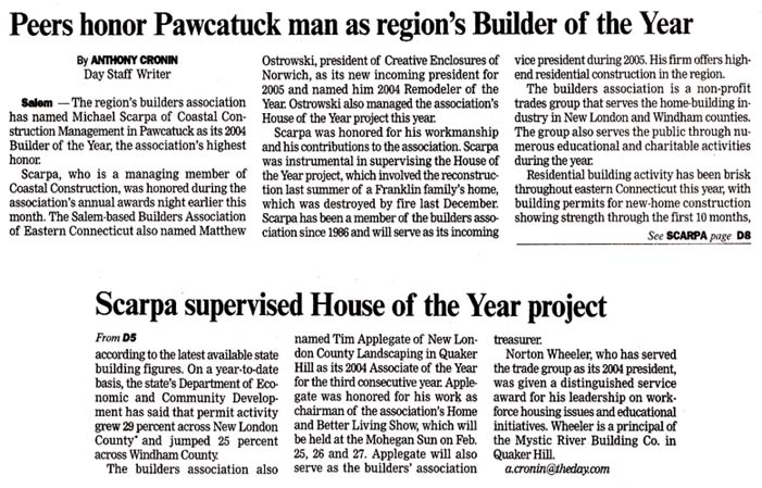 Peers Honor Pawcatuck Man as Region Builder of the Year
